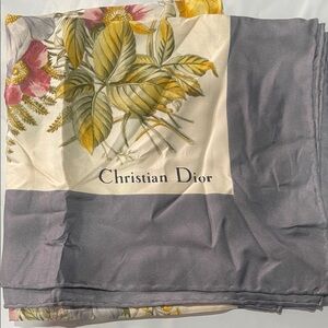 Christian Dior Floral Silk Scarf (shown live)